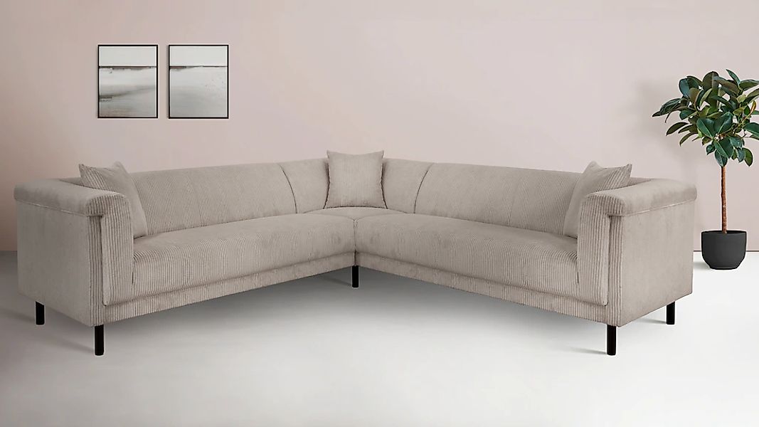 Home affaire Ecksofa "AGNIA L-Form B/T/H: 244/244/71 cm" incl. Zierkissen, günstig online kaufen