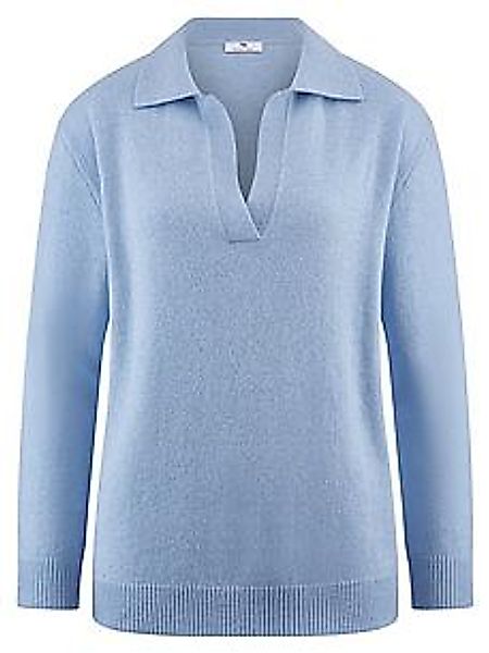 Polo-Pullover Peter Hahn blau günstig online kaufen