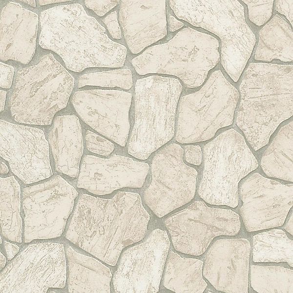 Bricoflor Steinwand Tapete in Creme Beige Helle Vliestapete in Bruchstein O günstig online kaufen