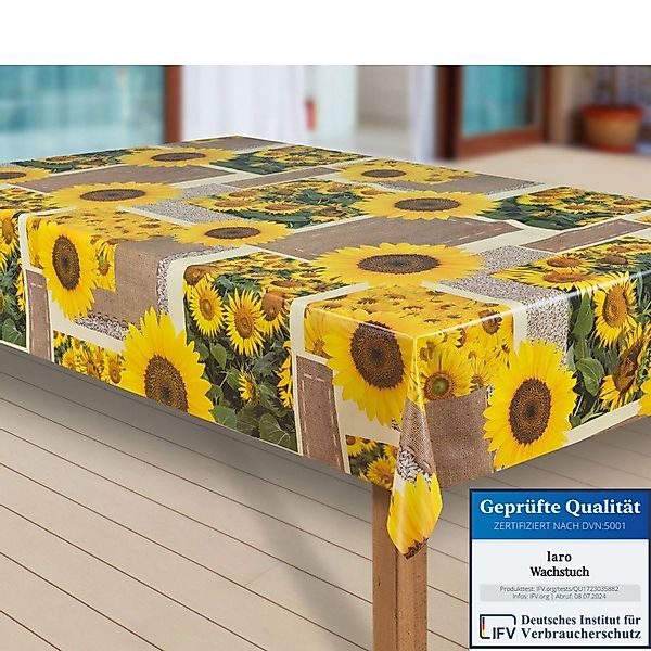 laro Tischdecke Wachstuch-Tischdecken Abwaschbar Sonnen Blumen günstig online kaufen