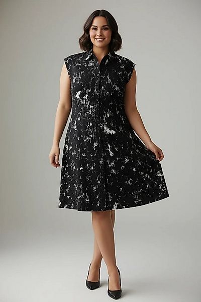 Shape of You Minikleid Ärmelloses, gemustertes Kleid mit Knopfdetails günstig online kaufen