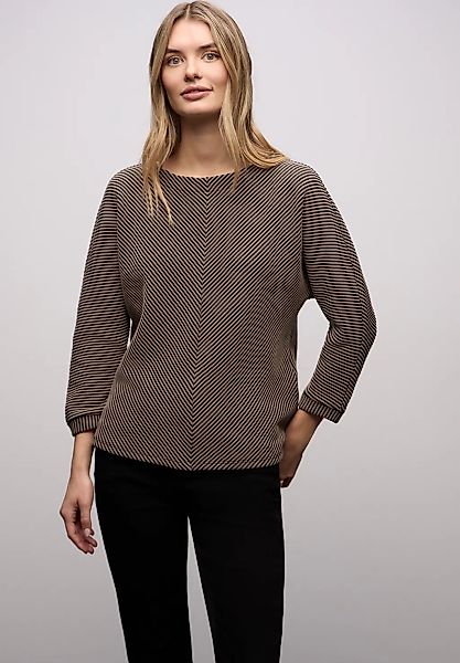 STREET ONE Strickpullover 3/4-Arm mit Two-Tone-Effekt und feinem Strukturmu günstig online kaufen