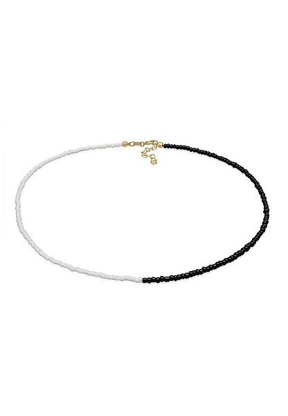 Elli Kette mit Anhänger Choker Glasperlen Ying Yang 925 Silber günstig online kaufen