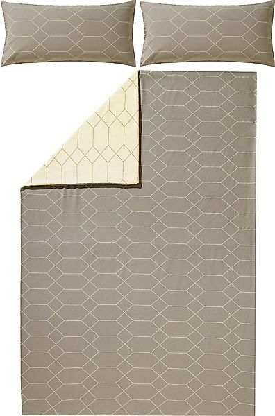 REDBEST Bettwäsche Wendebettwäsche, Biber, Grafik günstig online kaufen