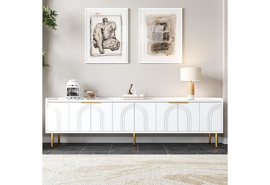 KLAM HOME Lowboard Modernes TV-Lowboard Mit Eleganten Goldakzenten, 170 x 3 günstig online kaufen