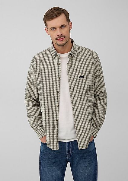 s.Oliver Langarmhemd Hemd Regular Fit: Kariertes Hemd mit Struktur günstig online kaufen