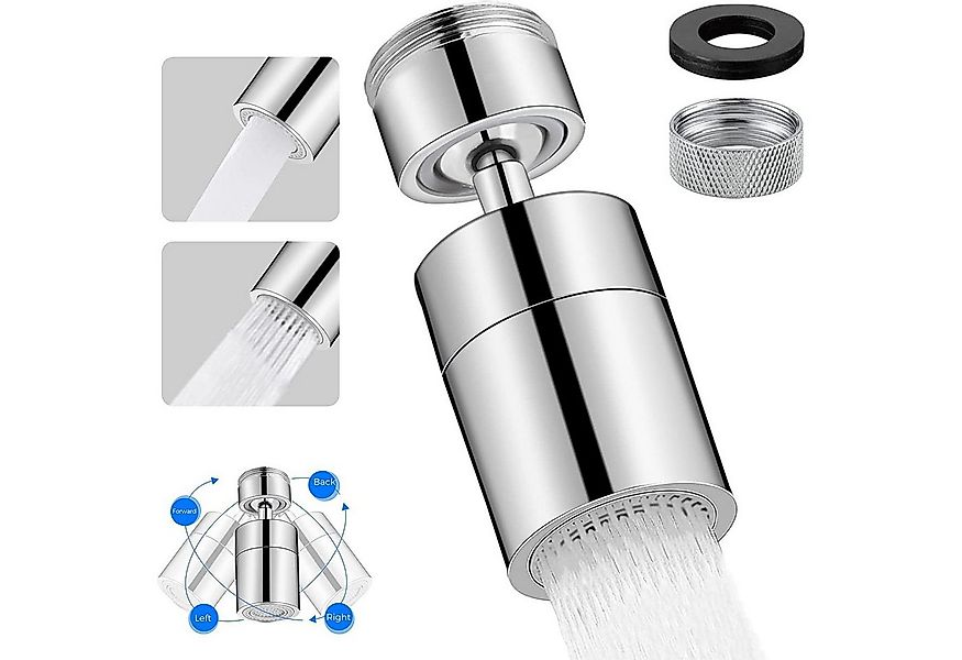 zggzerg Waschtischarmatur 360-Grad Wasserhahn Aufsatz Schwenkbar in Chrom m günstig online kaufen