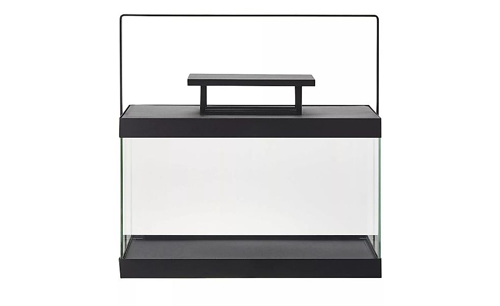 Metalllaterne - schwarz - Metall, Glas - 41 cm - 30 cm - 19 cm - Sconto günstig online kaufen