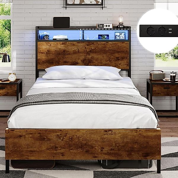 MSMASK Bett Bett mit LED Beleuchtung, günstig online kaufen