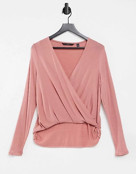 Vero Moda – Wickeloberteil in Rosé-Rosa günstig online kaufen