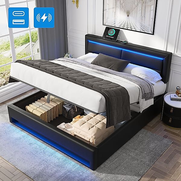 HAUSS SPOLE Polsterbett 160x200cm, mit USB-Anschluss, günstig online kaufen