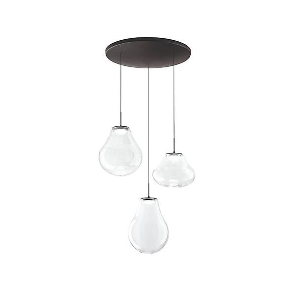 LED-Pendelleuchte Deva, 3-flg., Ø 50 cm, klar, CCT, dimmbar günstig online kaufen