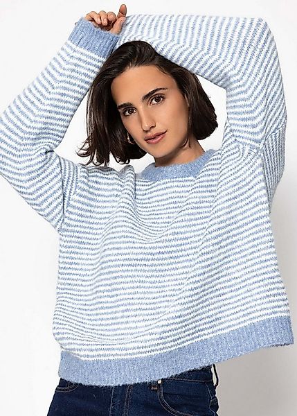 SASSYCLASSY Strickpullover Gestreifter Pullover für Damen Weicher Strickpul günstig online kaufen
