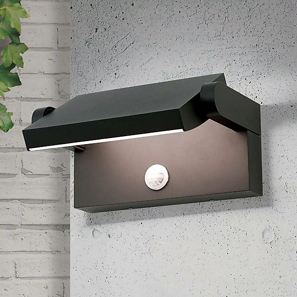 LED-Außenwandlampe Ginger, Sensor, anthrazit, IP54 günstig online kaufen