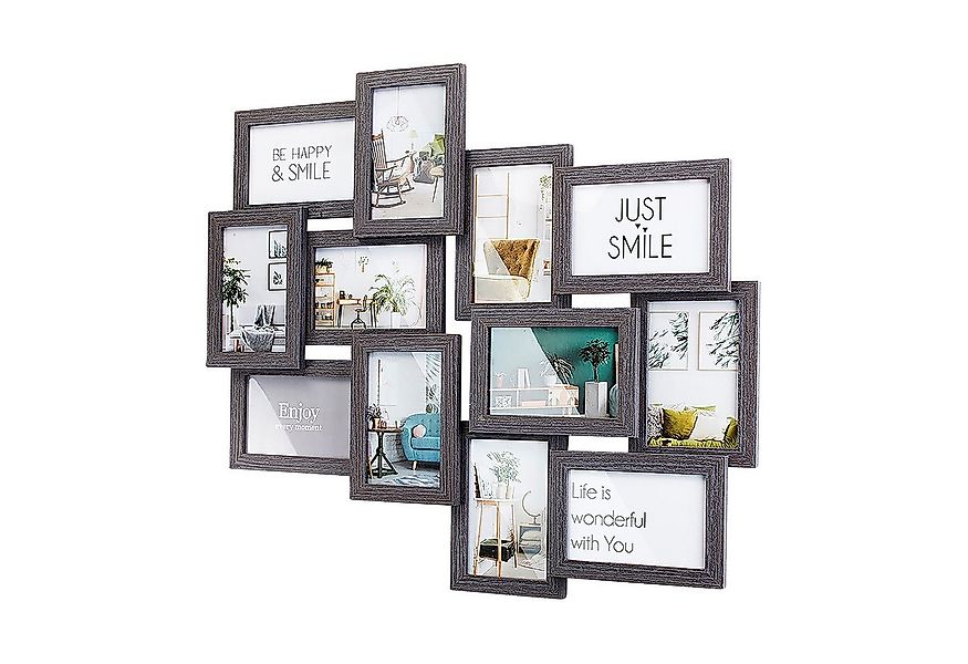 Kobolo Bilderrahmen Collage Bilderhalter Fotorahmen Holz BIG grau 10x15 cm, günstig online kaufen