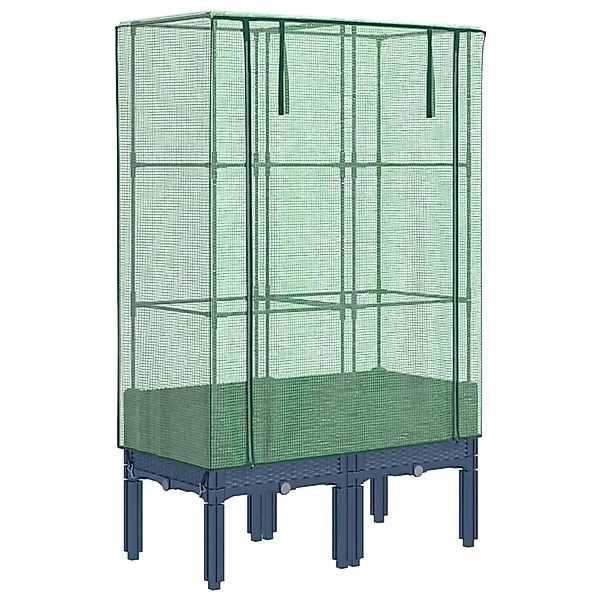 vidaXL Hochbeet mit Gewächshaus-Aufsatz Rattan-Optik 80x40x140 cm 4015833 günstig online kaufen