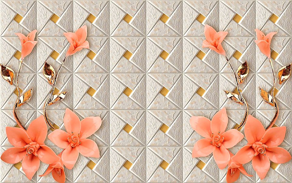 Papermoon Fototapete "Muster mit Blumen" günstig online kaufen