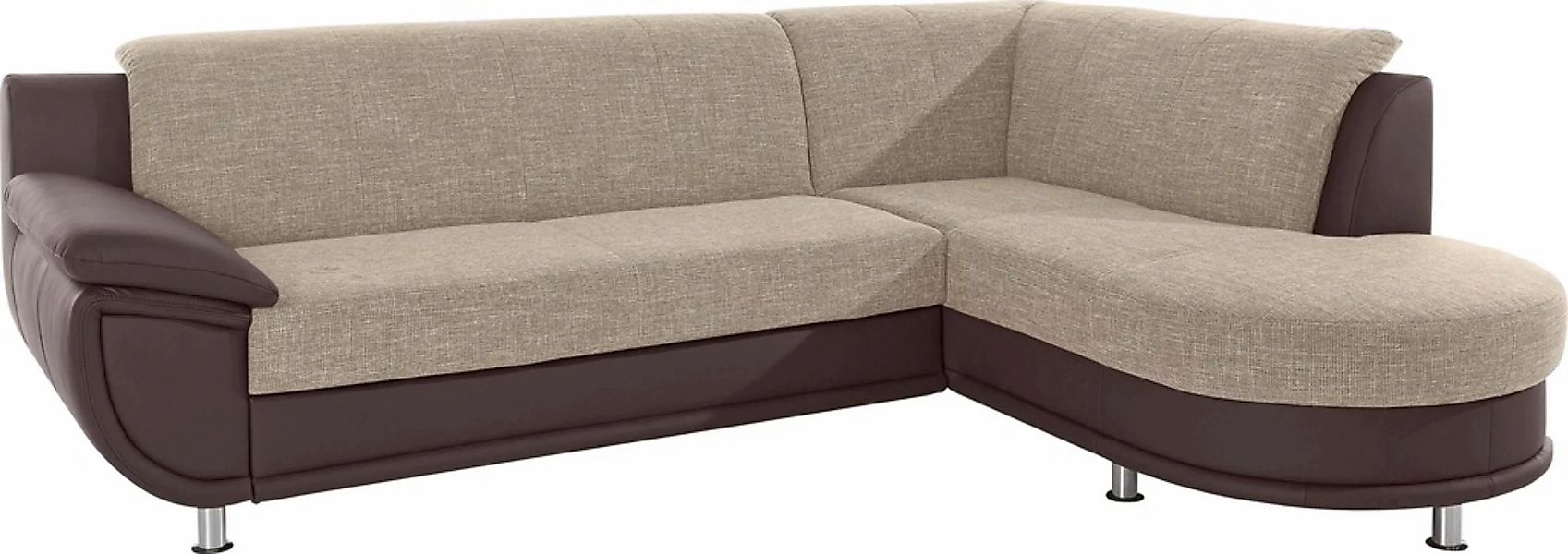 TRENDMANUFAKTUR Ecksofa »Rondo 3, zeitlos und bequem, Materialmix, breite A günstig online kaufen