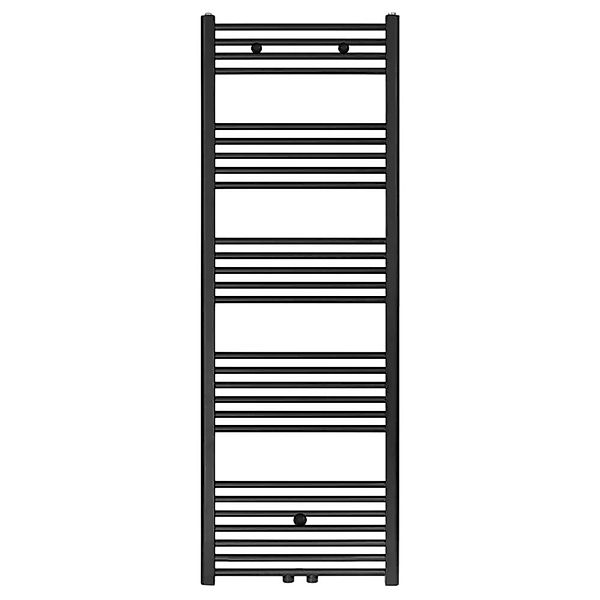 Belrad Badheizkörper Mittelanschluss Schwarz Matt Gebürstet 1600 X 500 HxB günstig online kaufen