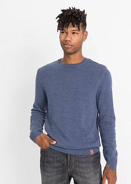 bonprix Strickpullover aus Baumwolle, mit Rundhalsausschnitt, für vielseiti günstig online kaufen