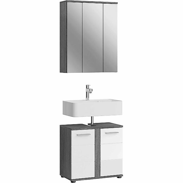 Badmöbel-Set Blake Hochglanz Weiß 64 cm 2-tlg. günstig online kaufen