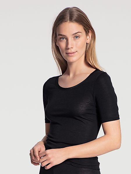 CALIDA Kurzarmshirt True Confidence Satinbandeinfassung, Rundhalsausschnitt günstig online kaufen