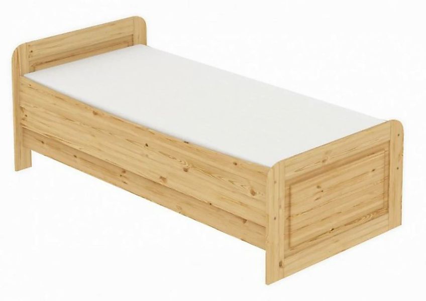 ERST-HOLZ Einzelbett Extra hohes Bett 100x220 Kiefer massiv Rollrost u. Mat günstig online kaufen