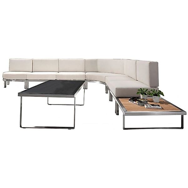 Jet-Line Gartenlounge Poseidon aus Akatienholz und Edelstahlrahmen günstig online kaufen