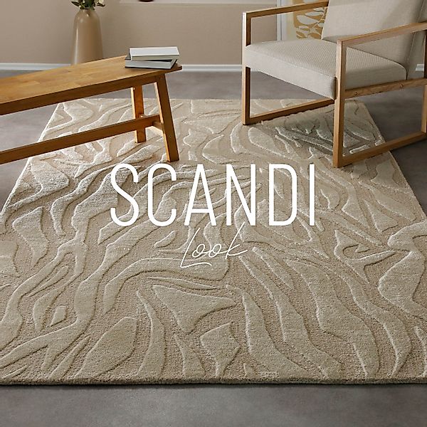 Wecon home Teppich »Lior«, rechteckig, 10 mm Höhe, Wollteppich, abstrakt, h günstig online kaufen