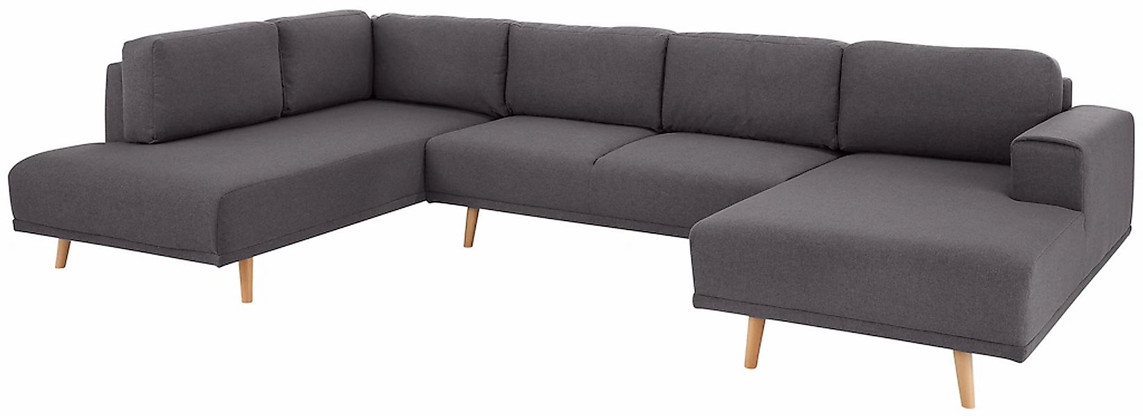 Home affaire Wohnlandschaft "Lasse U-Form", im scandinavischem Stil mit Hol günstig online kaufen