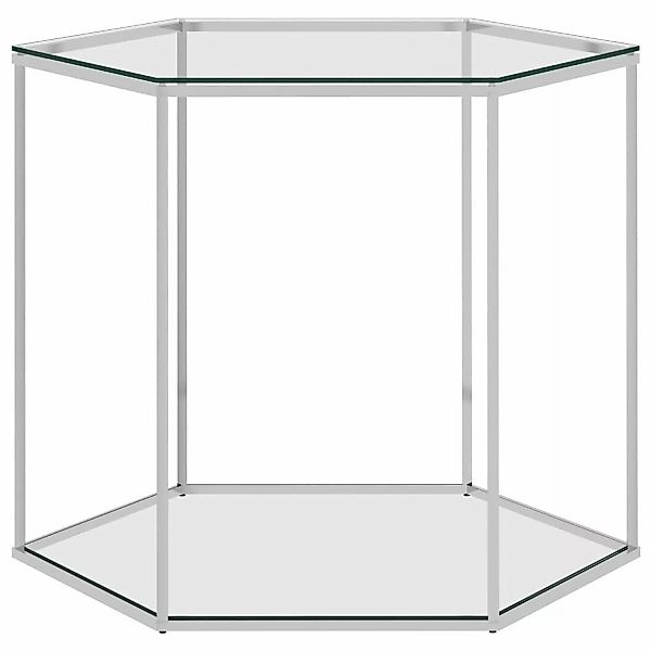 Couchtisch Silbern 60x53x50 Cm Edelstahl Und Glas günstig online kaufen