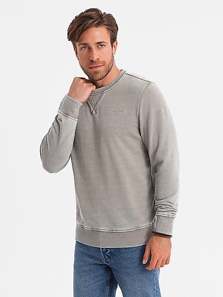 OMBRE Sweatshirt Gewaschenes Herren-Sweatshirt mit Ziernähten günstig online kaufen