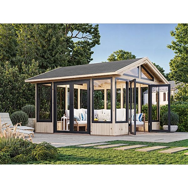 Palmako Pavillon Isabella 401 x 401 cm Tauchgrundiert Grau FSC® günstig online kaufen
