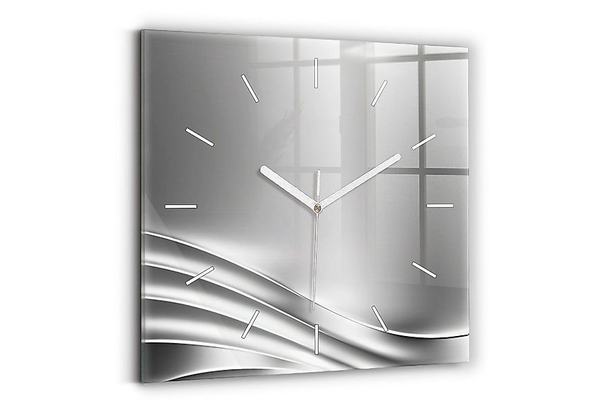 Tulup Wanduhr Rechteckige Glasuhr Silber Abstraktion Moderne Uhr aus Gehärt günstig online kaufen