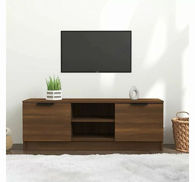 furnicato TV-Schrank Braun Eichen-Optik 102x35x36,5 cm Holzwerkstoff günstig online kaufen