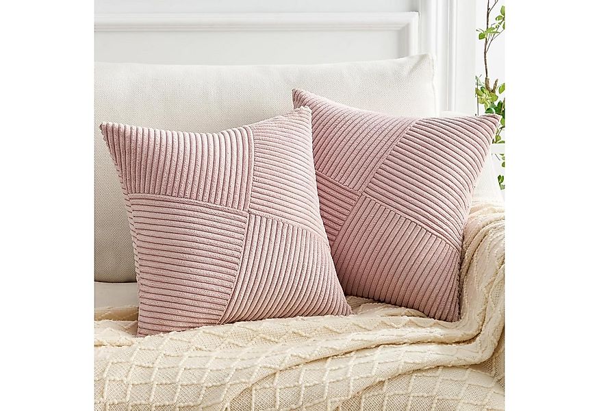 Topfinel Kissenbezüge Kordsamt 2er Set-Windmühle Streifen Muster-Sofakissen günstig online kaufen