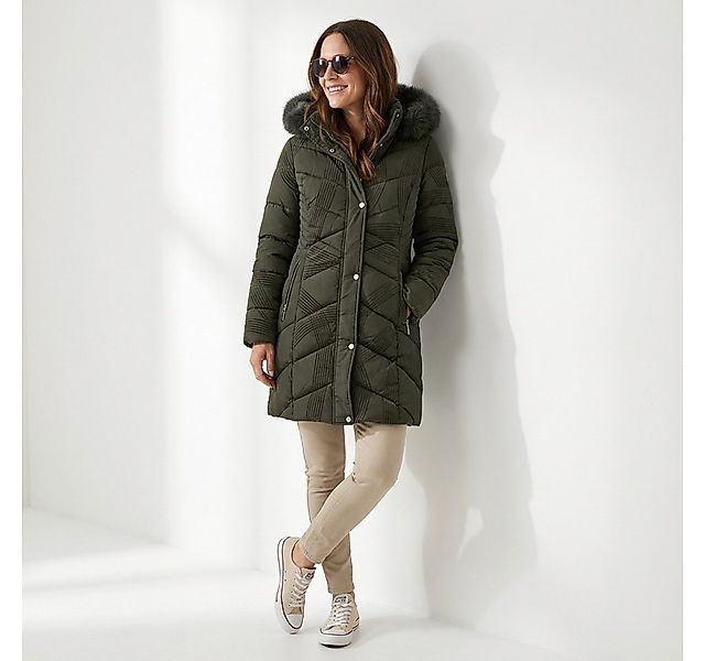 OriginalYou Steppjacke Kuschelige Midi Steppjacke für Damen mit Velourstrei günstig online kaufen