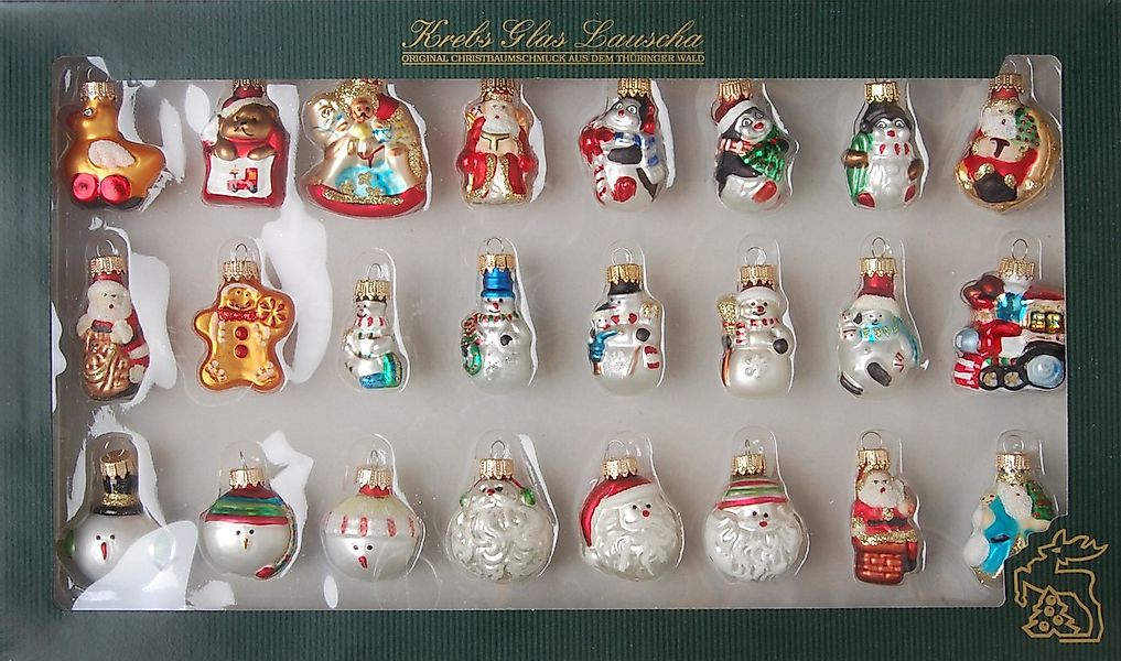 Krebs Glas Lauscha Christbaumschmuck Mini Glasfiguren - 24 verschiedene Fig günstig online kaufen