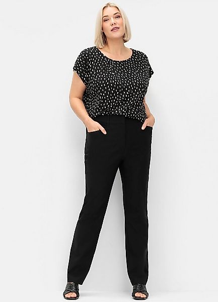 Sheego T-Shirt Kurzarmshirt Kurzarm mit Minimal-Alloverdruck günstig online kaufen