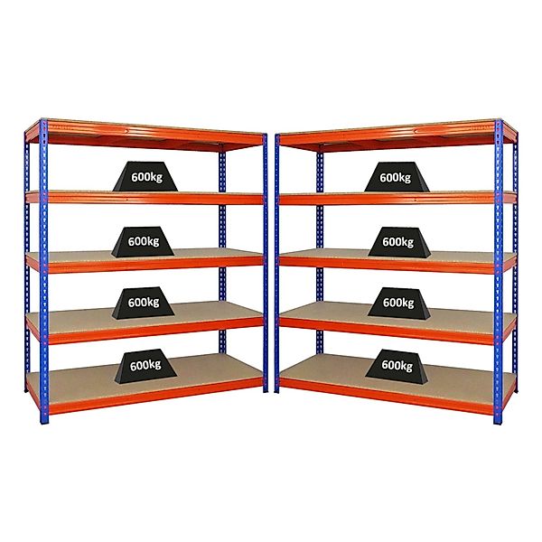 PROREGAL Mega Deal 2x Profi Schwerlastregal Bison HxBxT 180 x 160 x 60 cm 5 günstig online kaufen