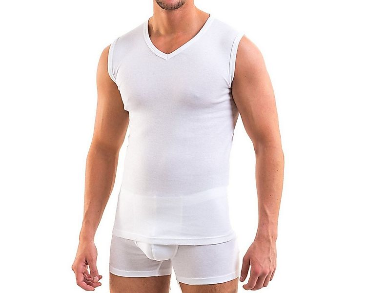 HERMKO Achseltop 3050 Herren Muskelshirt V-Neck aus 100% Bio-Baumwolle Vest günstig online kaufen