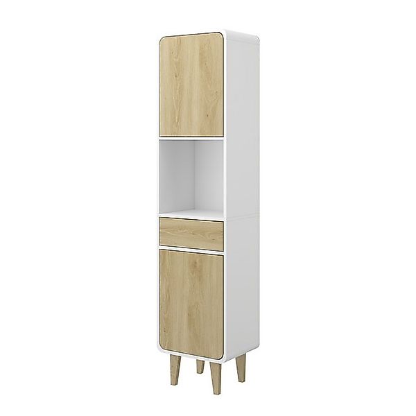 Vicco Hochschrank Arla, Weiß/Eiche, 40 x 161 cm günstig online kaufen