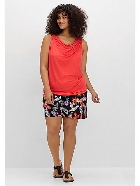 Sheego Shorts Große Größen mit Blätterprint und Smokbund günstig online kaufen