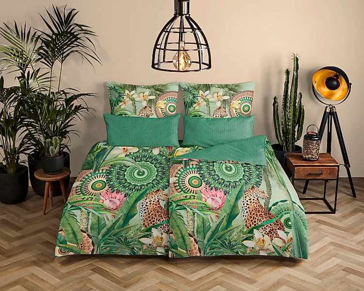 hip Wendebettwäsche "Abhita" 2 Stk. tlg. Mako-Satin, 135x200, Reißverschlus günstig online kaufen