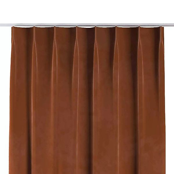 Vorhang mit flämischen 1-er Falten, braun-karamell, Velvet (704-33) günstig online kaufen