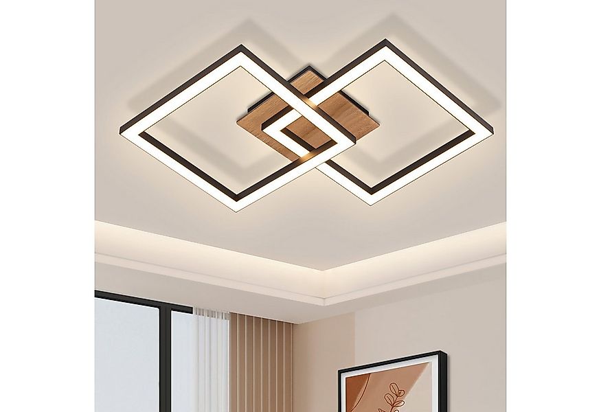 ZMH LED Deckenleuchte Wohnzimmer Modern 12/24W Küchenlampe Warmweiß Schwarz günstig online kaufen