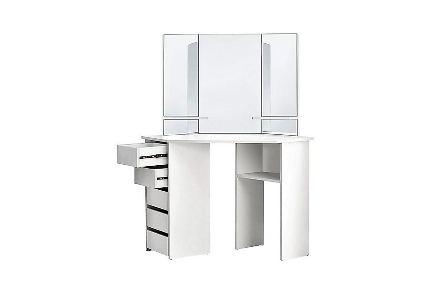 ML-DESIGN Schminktisch Eckschminktisch Frisierkommode aus MDF Holz mit Spie günstig online kaufen