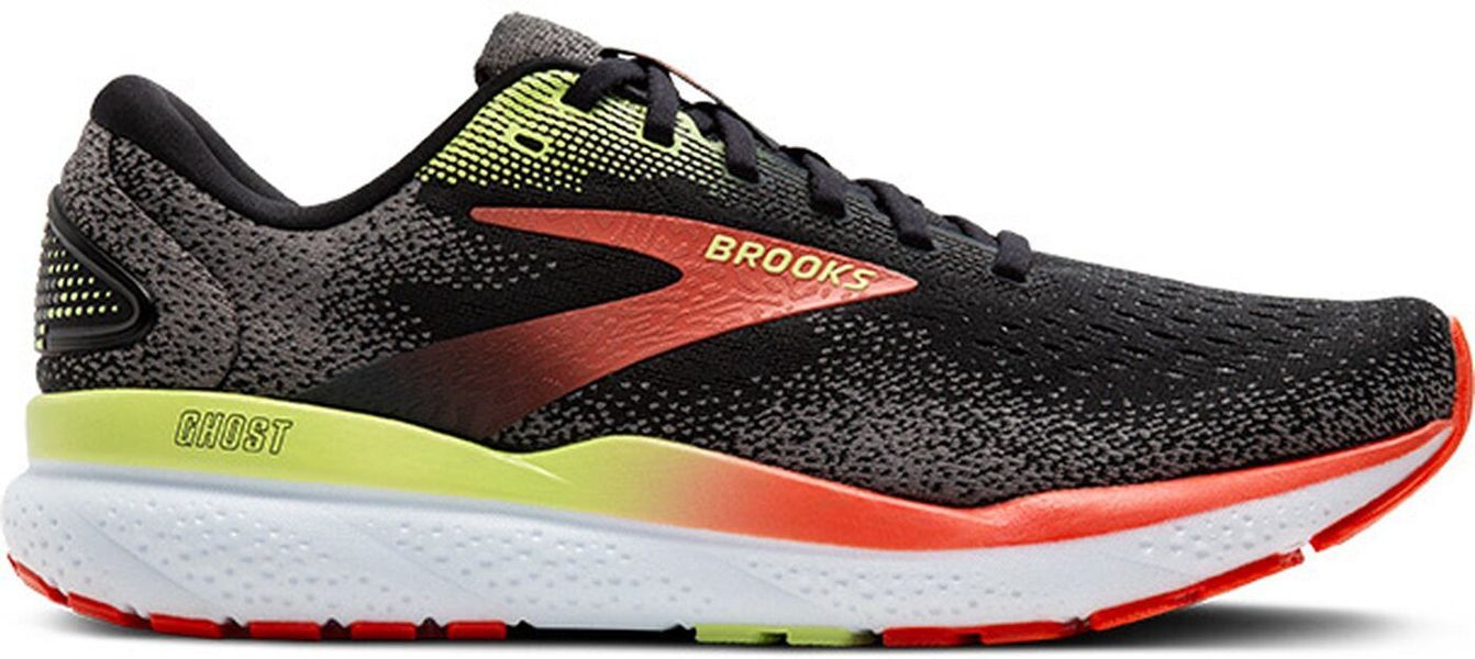 Brooks Ghost 16 BLACK/MANDARIN RED/GREEN Laufschuh günstig online kaufen
