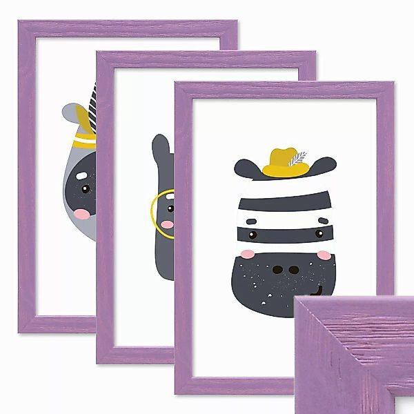 PHOTOLINI Bilderrahmen 3er Set Massivholz-Rahmen - günstig online kaufen