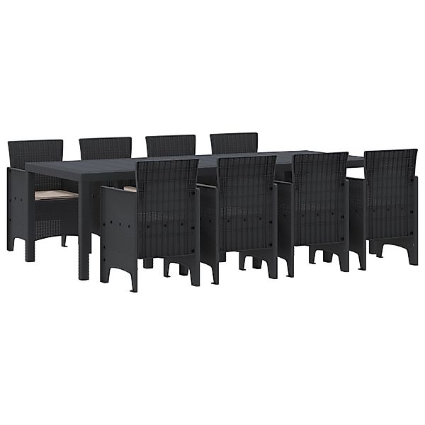 vidaXL 9-tlg Garten-Essgruppe mit Kissen Anthrazit Poly Rattan 3378733 günstig online kaufen
